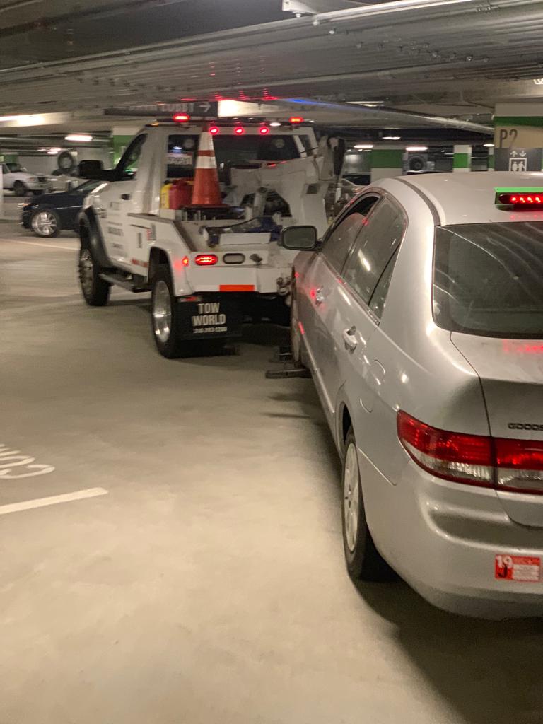 Towing in an underground parking lot